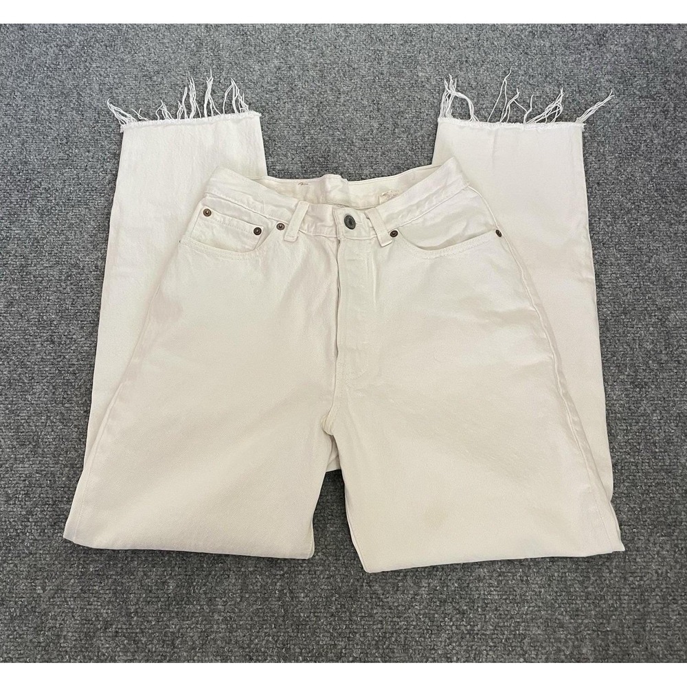 Vintage Levi's Button Fly Jeans Paper Patch‎ 70's USA Size 9 White Denim 25x27